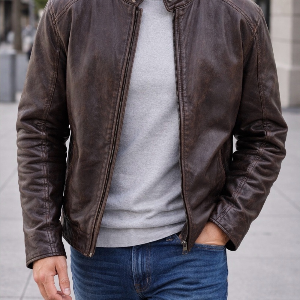 Men's Classic Brown Leather Jacket